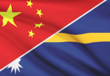 Rival flags of China and Taiwan