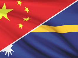 Rival flags of China and Taiwan