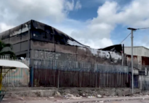 The charred ruins of Gerehu's central shopping district