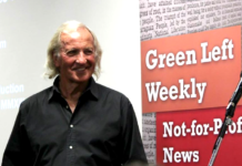 Australian journalist John Pilger addressing a Green Left-hosted public forum in 2014