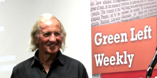 Australian journalist John Pilger addressing a Green Left-hosted public forum in 2014