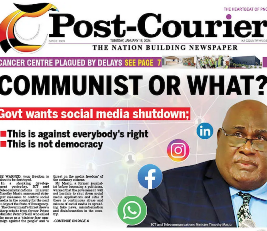 How the PNG Post-Courier reported the social media threat