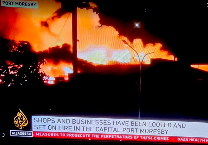 The Port Moresby rioting was featured on Al Jazeera world news tonight