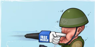 A Palestinian cartoon . . . media truth to power