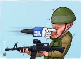 A Palestinian cartoon . . . media truth to power