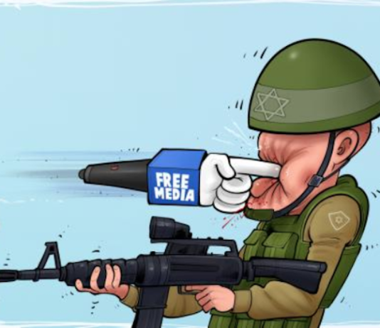 A Palestinian cartoon . . . media truth to power