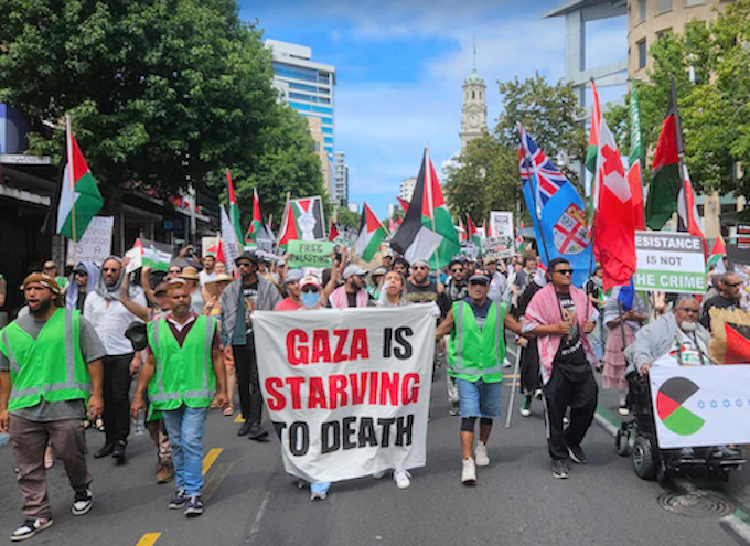 A protest calling for an immediate Gaza ceasefire in Auckland, New Zealand, last Sunday