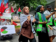 Pro-Palestinian protesters calling for an immediate ceasefire