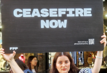 An Australian solidarity protester for Gaza