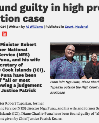 Former Cook Islands National Environment Service (NES) director Nga Puna