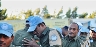 Fiji troops celebrating International Peacekeepers Day