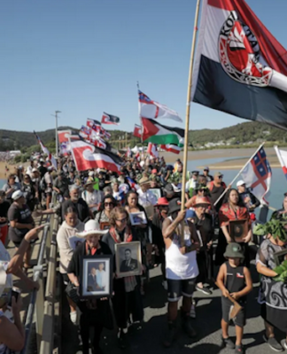 Waitangi Day 2024: Dawn service turns to unity, love and togetherness The Hikoī crosses over to Waitangi