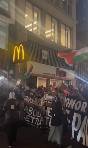 A protest against McDonalds in the US