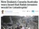 New Zealand, Canada and Australia warn that Rafah invasion would be 'catastrophic'
