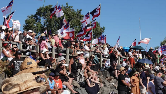About 1000 people matched onto the Treaty grounds