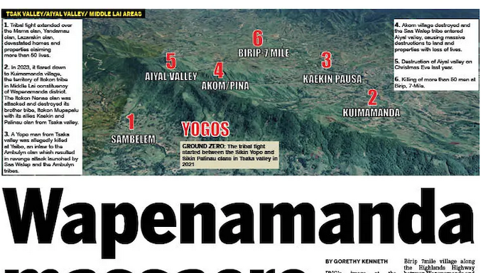 Wapenamanda massacre – 50 killed in PNG’s worst tribal fighting How the PNG Post-Courier reported the Wapenamanda massacre in Enga province today 20Feb24