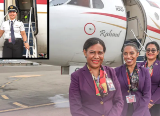 Celebrating International Women's Day in Papua New Guinea today with an all-women flight crew to Cairns