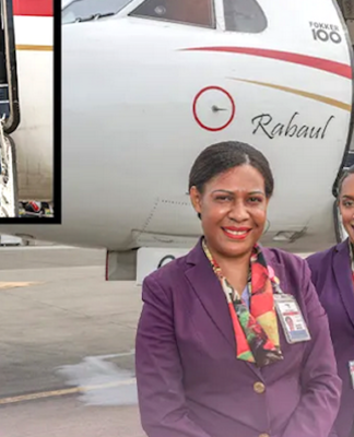 Celebrating International Women's Day in Papua New Guinea today with an all-women flight crew to Cairns