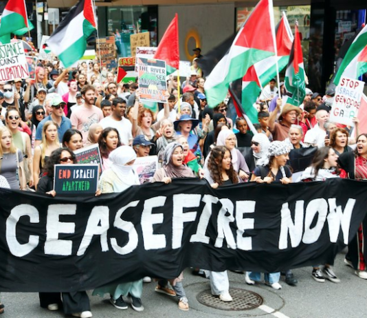 Protesters in Meanjin/Brisbane call for an immediate ceasefire