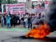 A protest in front of Parliament building in Jakarta