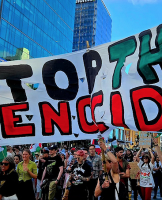 "Stop the genocide" in Gaza