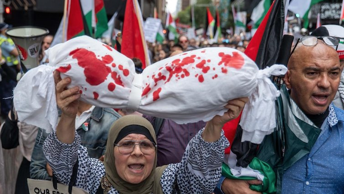 Protesters over the Gaza genocide in Sydney earlier this week