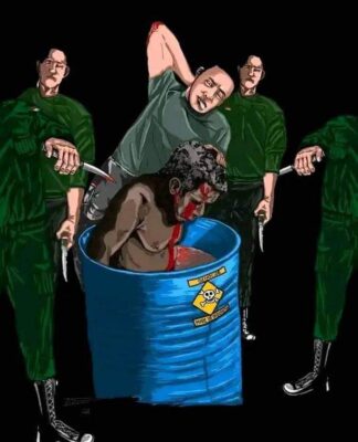 West Papuan wounds of suffering – diplomatic pressure on Indonesia needed urgently An unknown Papuan artist's depiction of the graphic torture videos