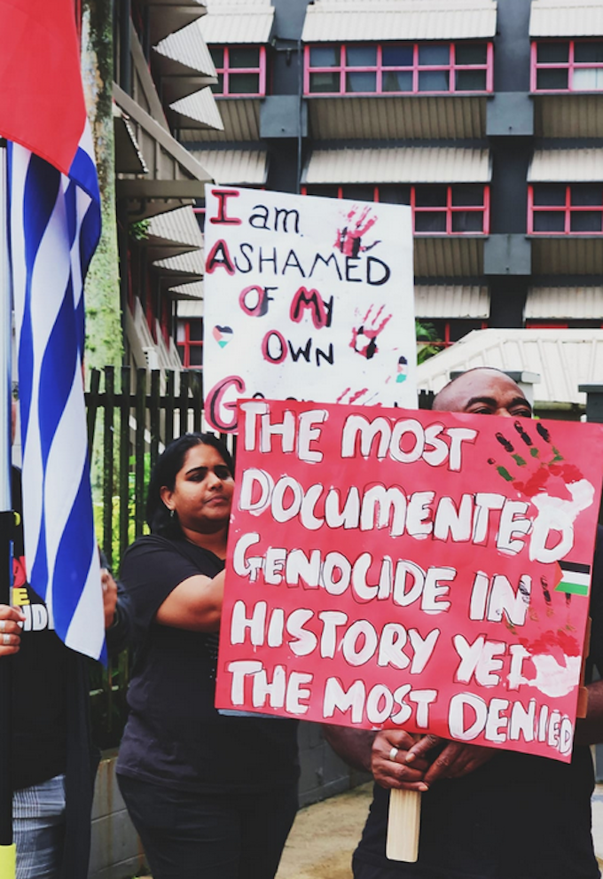 "I am ashamed of my own government" Fiji protest