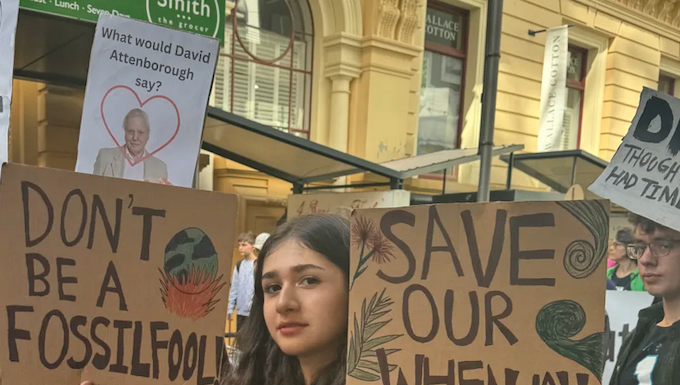 Some of the Wellington school children among thousands who took to the streets of New Zealand in a climate crisis protest