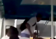 A screenshot on video on social media involving a Fijian high school student threatening a bus checker