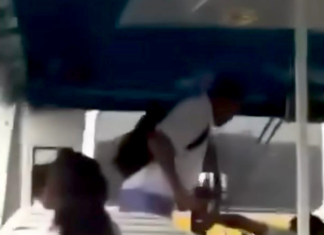 A screenshot on video on social media involving a Fijian high school student threatening a bus checker