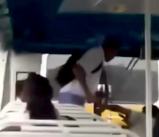 A screenshot on video on social media involving a Fijian high school student threatening a bus checker