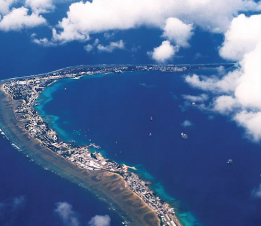 Majuro Atoll, the capital of the Marshall Islands