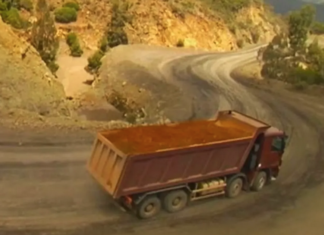 A nickel extraction truck in New Caledonia