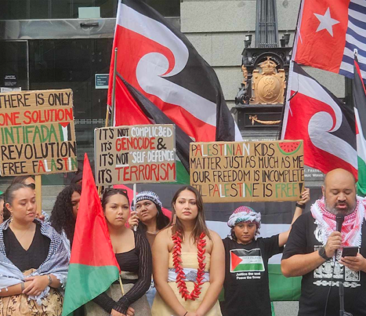 Pacific Islander protesters at one of the pro-Palestine demonstrations