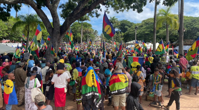 The pro-independence rally in the heart of Nouméa