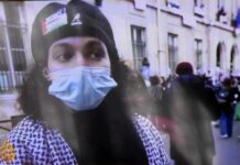 A Science Po student protester in Paris