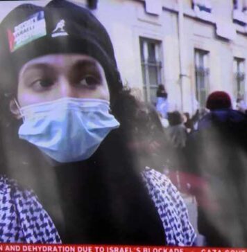 A Science Po student protester in Paris
