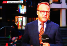Newshub's Simon Shepherd reporting on TVNZ