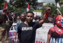 West Papua independence supporters in Manokwari