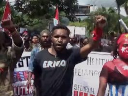 West Papua independence supporters in Manokwari