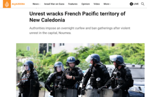 A curfew was imposed. France, which already had 700 police on the job in New Caledonia, has sent reinforcements
