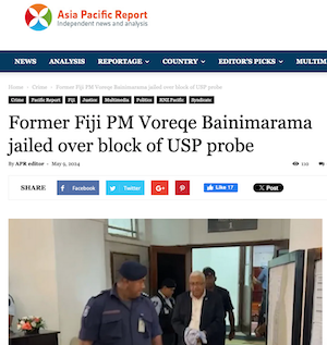 Former Fiji PM Voreqe Bainimarama jailed