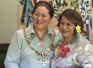 TVNZ's Pacific correspondent Barbara Dreaver with Governor-General Dame Cindy Kiro at Government House