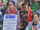 Part of the crowd at the New Zealand rally in Auckland today honouring the Palestinian journalists