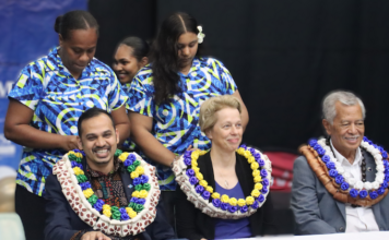 USP student journalists garland Henry Puna