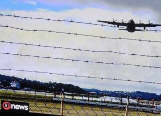 A NZ Defence Force Hercules flew to Nouméa's Magenta airport today