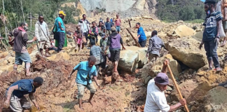 The landslide at Yambali village