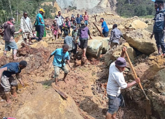 The landslide at Yambali village