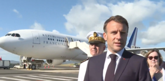 Emmanuel Macron arrives in Nouméa